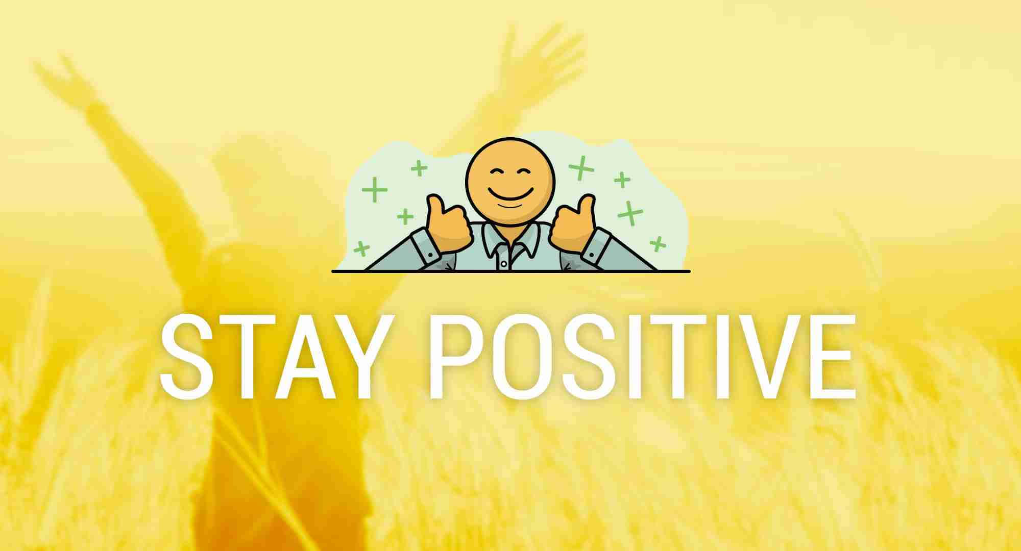 Positiewe Denke Geel Duim Op Prent Muurpapier