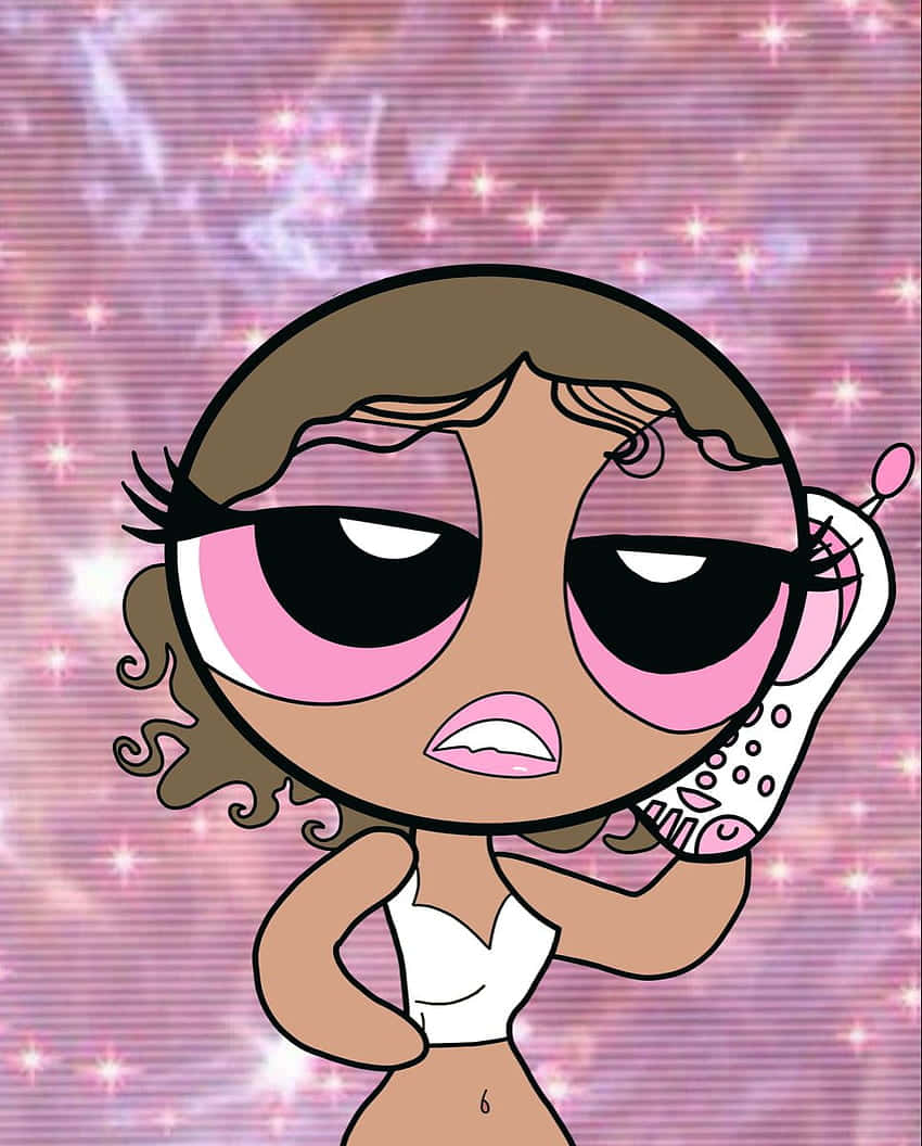 Powerpuff-selfoon Spotprent PFP Muurpapier