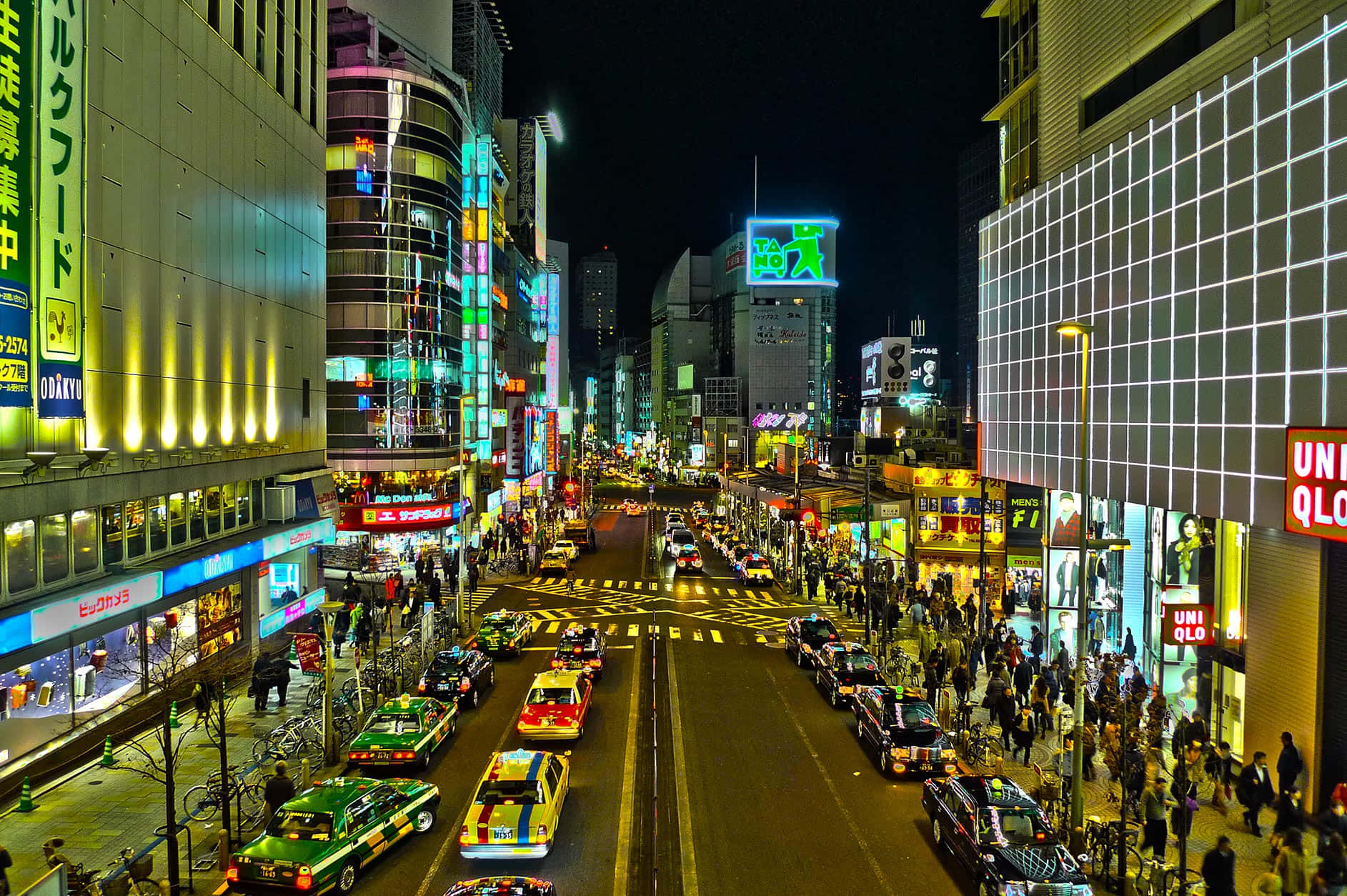 Prag van Tokio in die Nag Muurpapier
