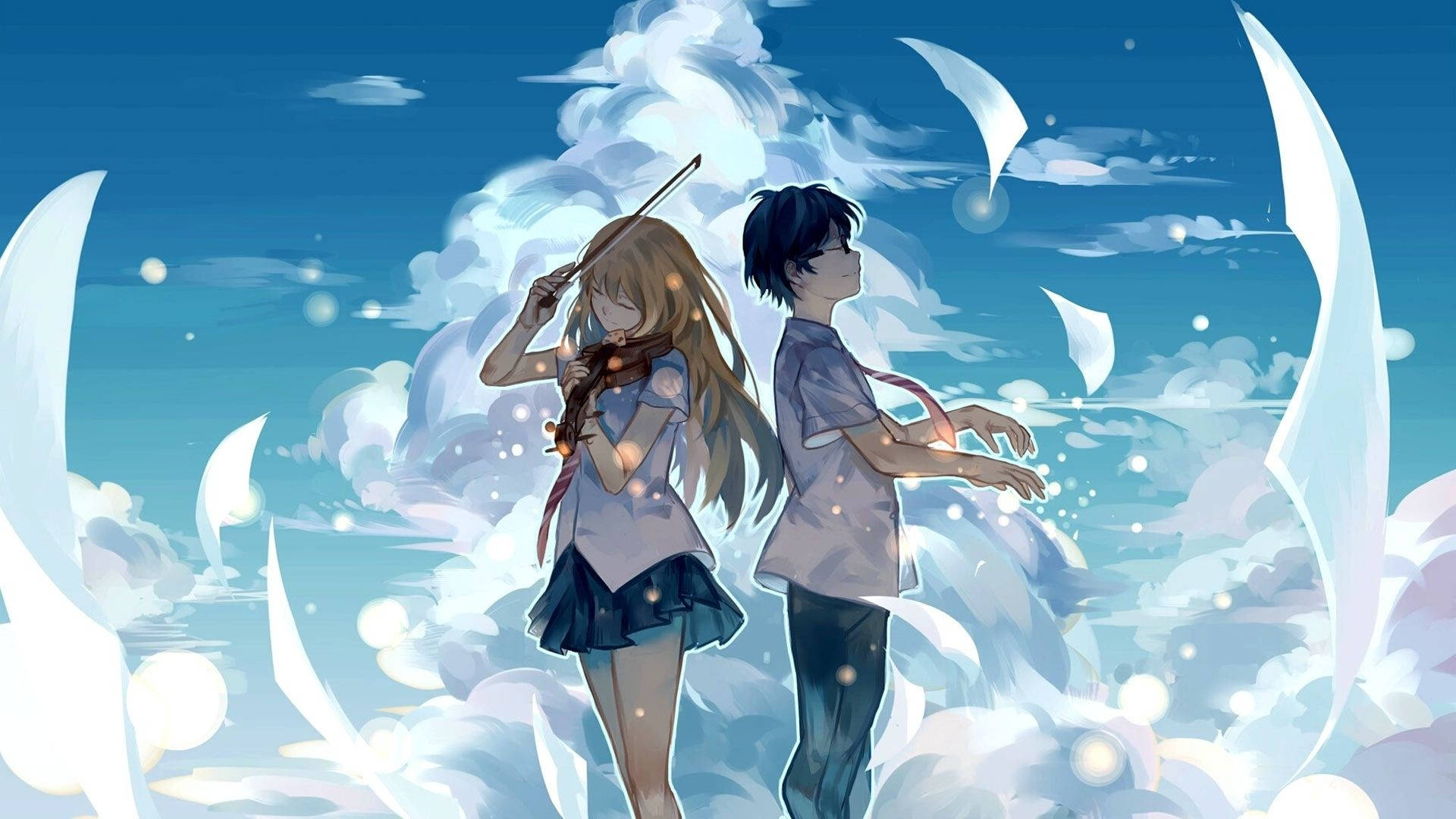 Pragtige Anime Your Lie in April Muurpapier