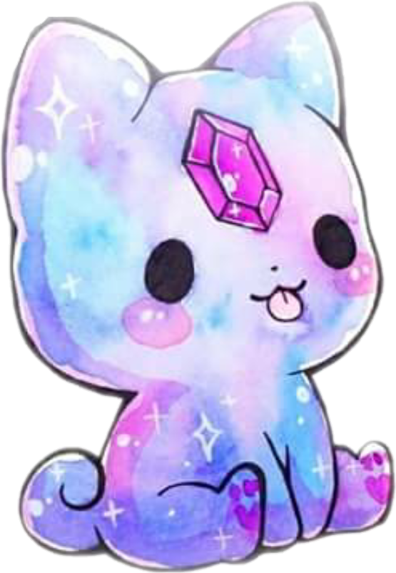 Pragtige Edelsteen Kawaii Kat.PNG Muurpapier