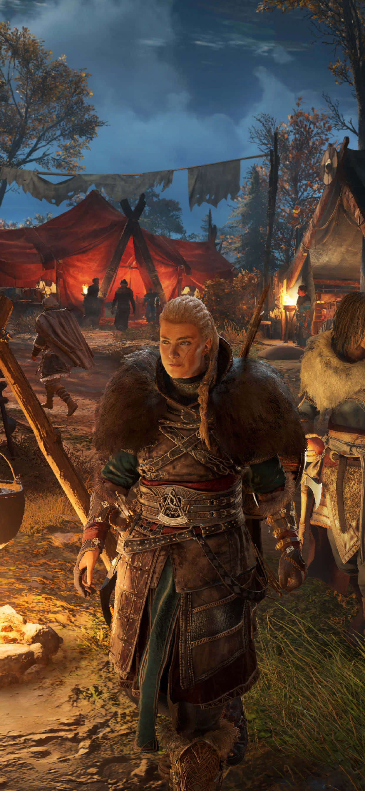 Pragtige Eivor Varinsdottir iPhone Xs Max Assassin's Creed Valhalla Agtergrond Muurpapier
