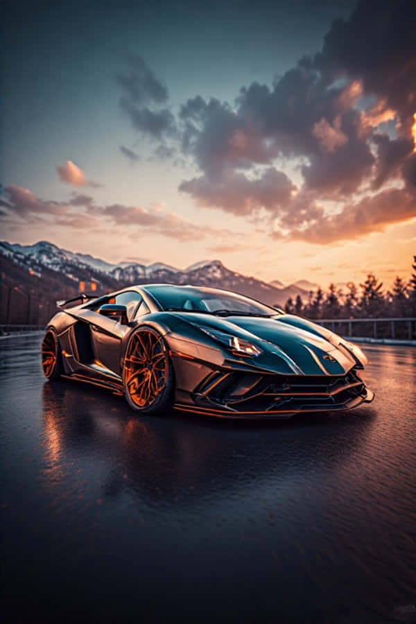 Pragtige Lamborghini-motor 4K Muurpapier
