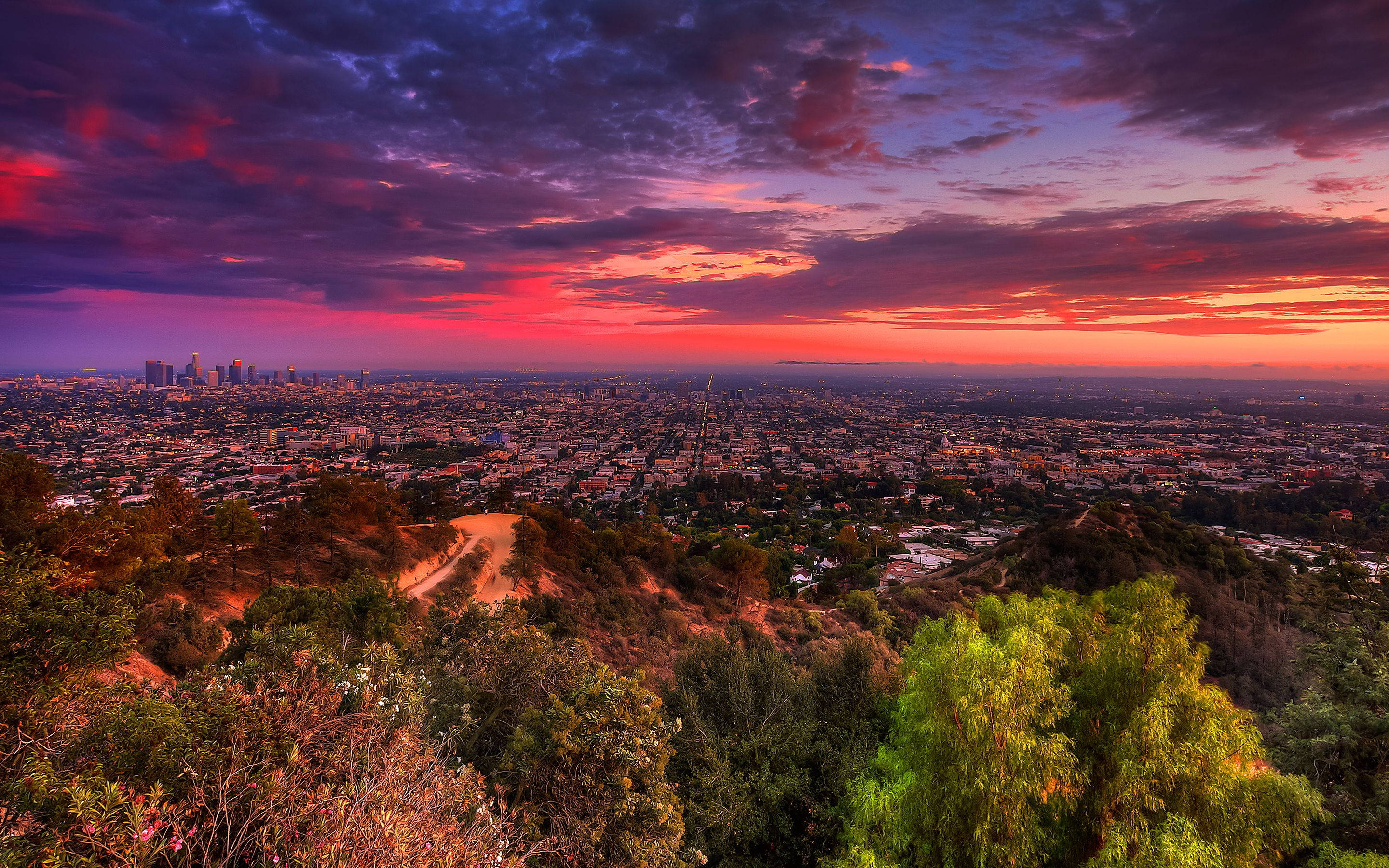 Pragtige Los Angeles-sonsondergang Muurpapier