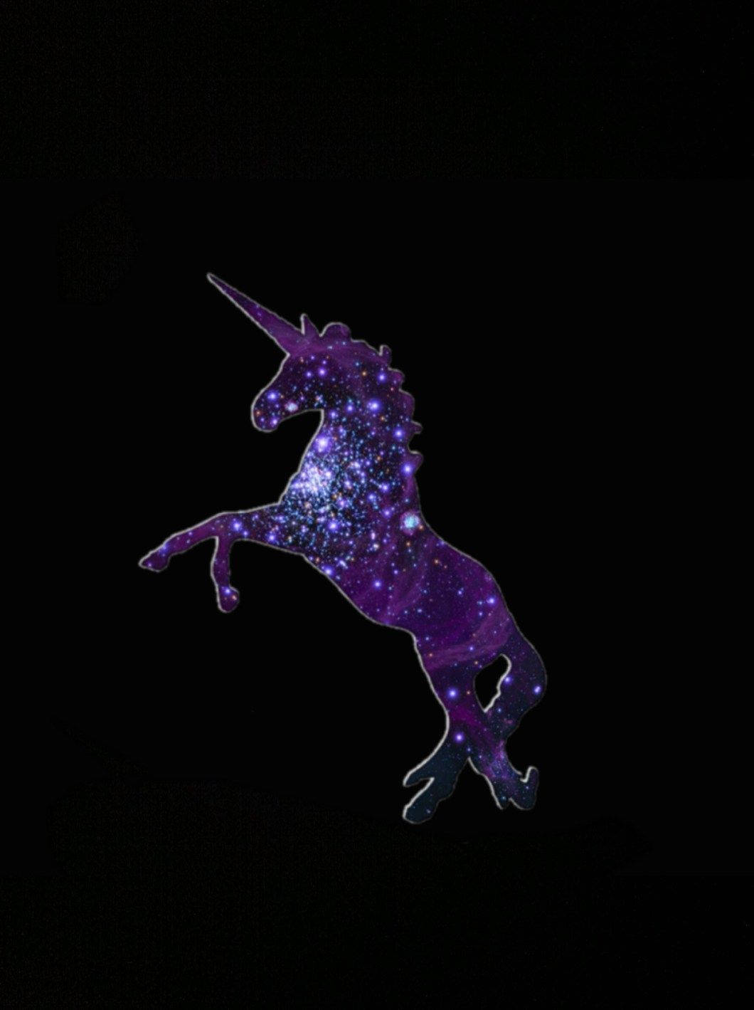 Pragtige Silhouet Illustrasie Galaxy Unicorn Muurpapier