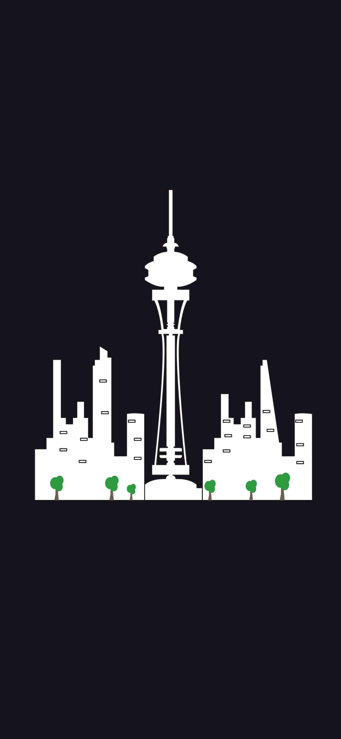 Pragtige skyline van Seattle, Washington soos gesien deur die lens van 'n iPhone X. Muurpapier