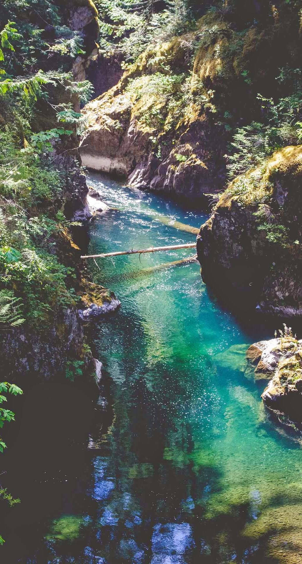 Natuurlike uitsig van skilderagtige rivier Iphone-agtergrond