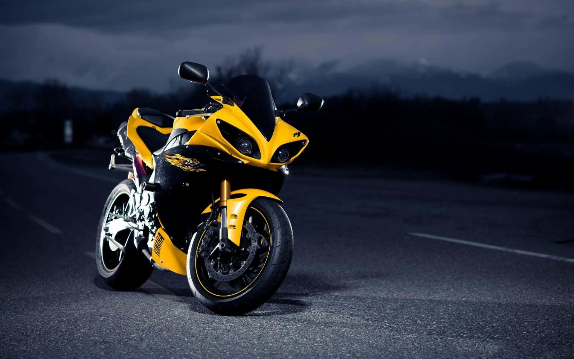 Pragtige Yamaha R Serie Fiets Agtergrond Muurpapier