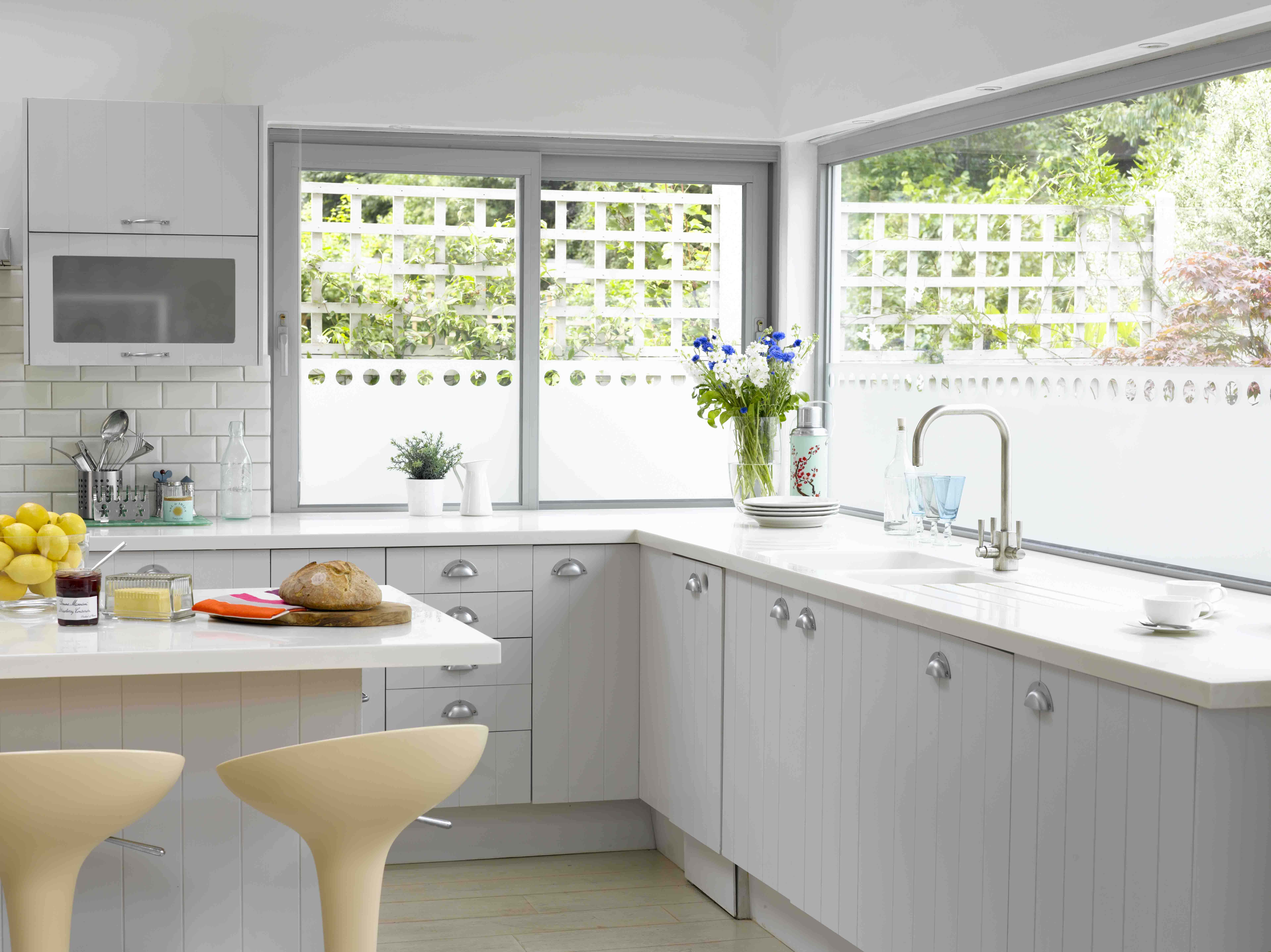 Prent van Kombuisglasvenster Muurpapier