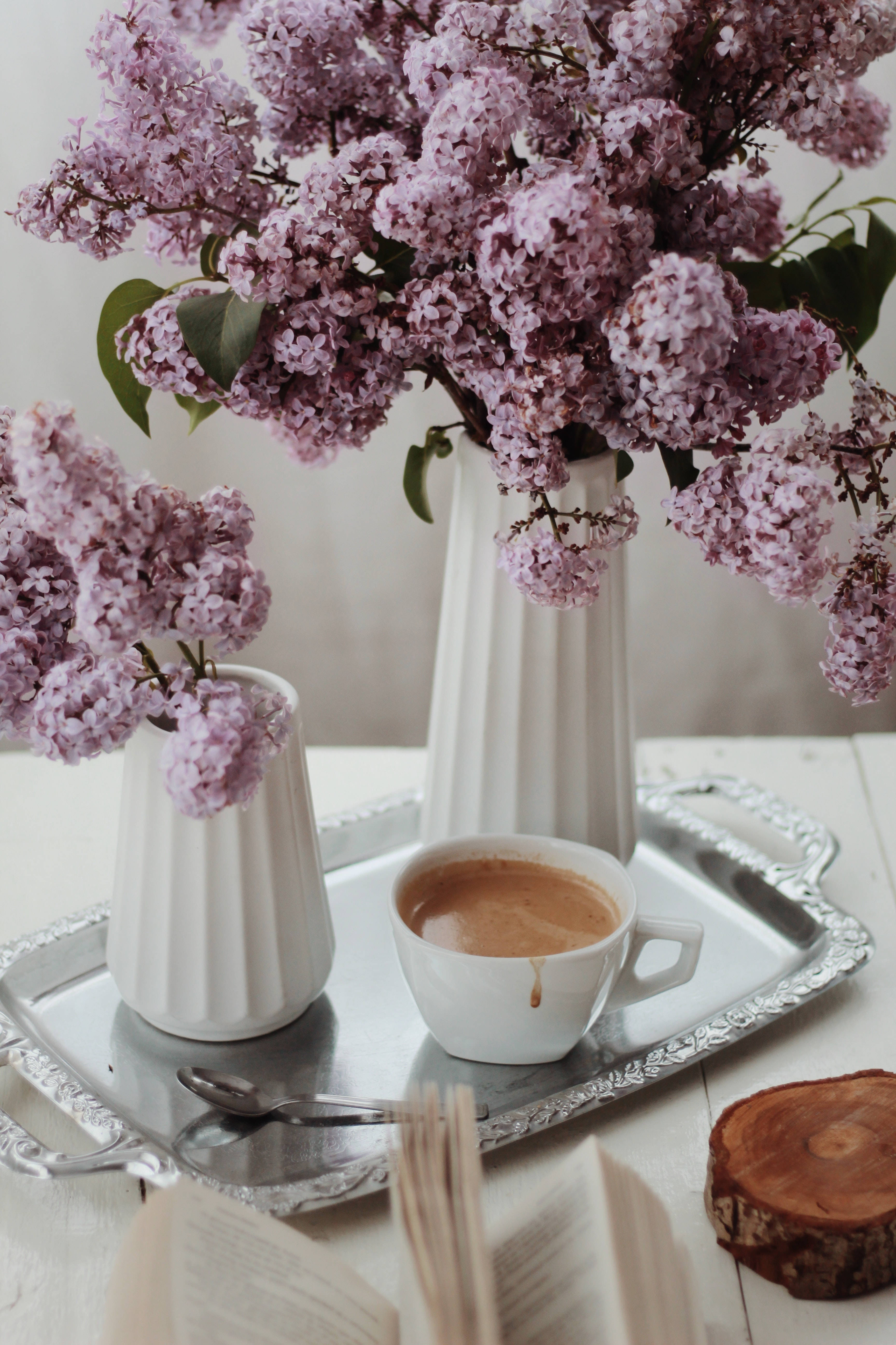 Preppy Estetiek Koffie Lelies Muurpapier