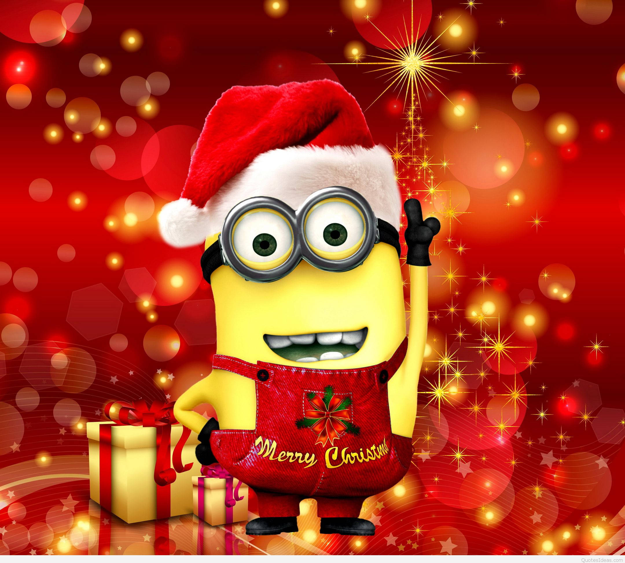 Preppy Minion Kersfees Muurpapier