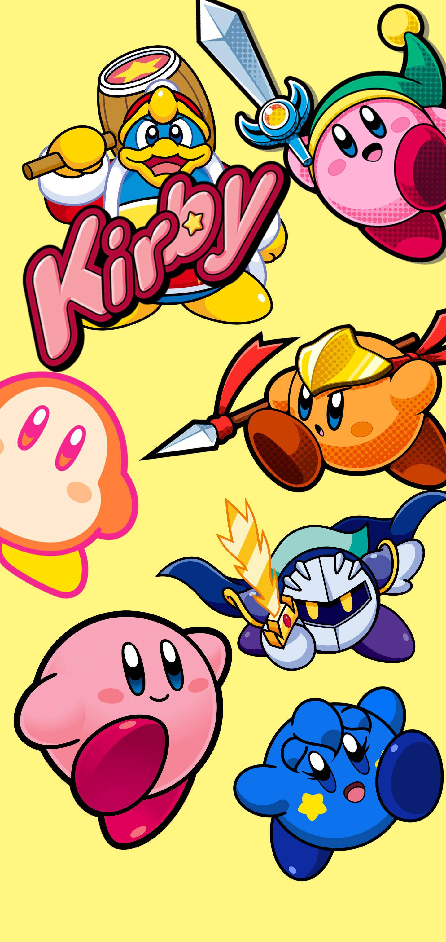 Pret met Kirby en Sy Vriende Muurpapier