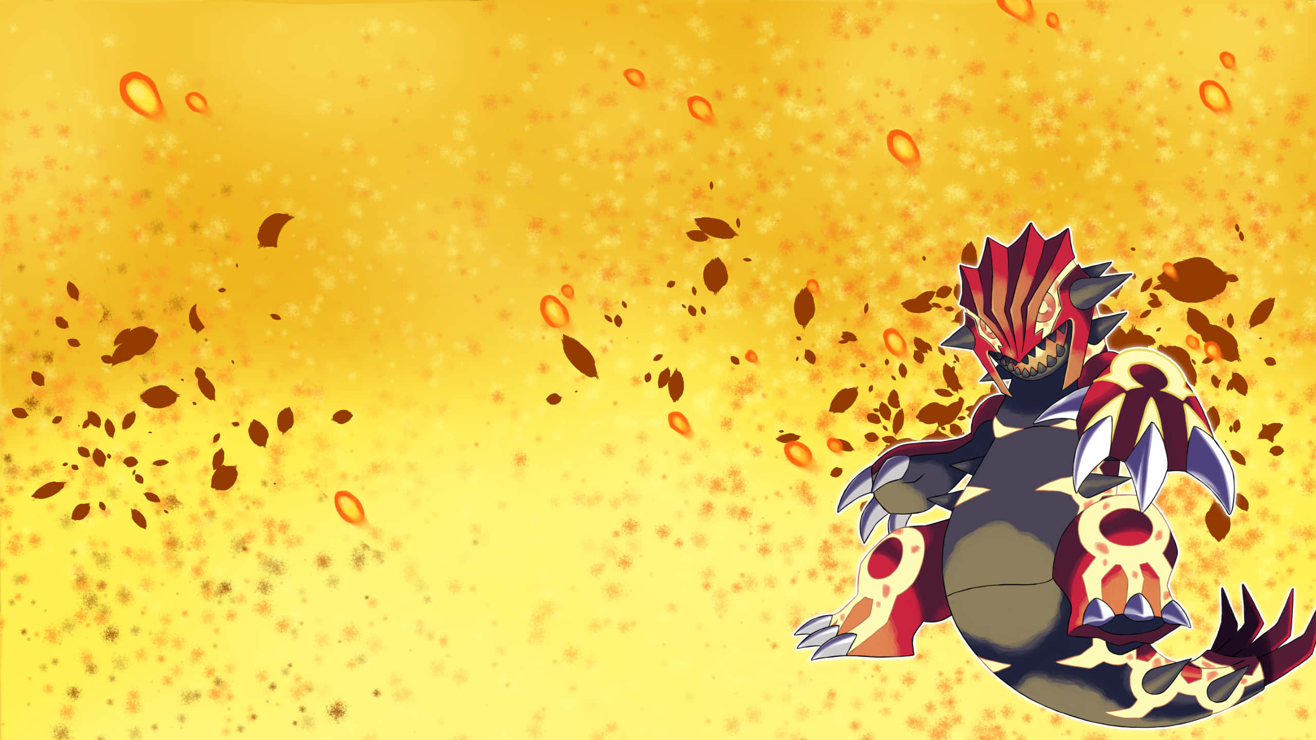Primal Groudon teen Geel Abstrakte Agtergrond Muurpapier