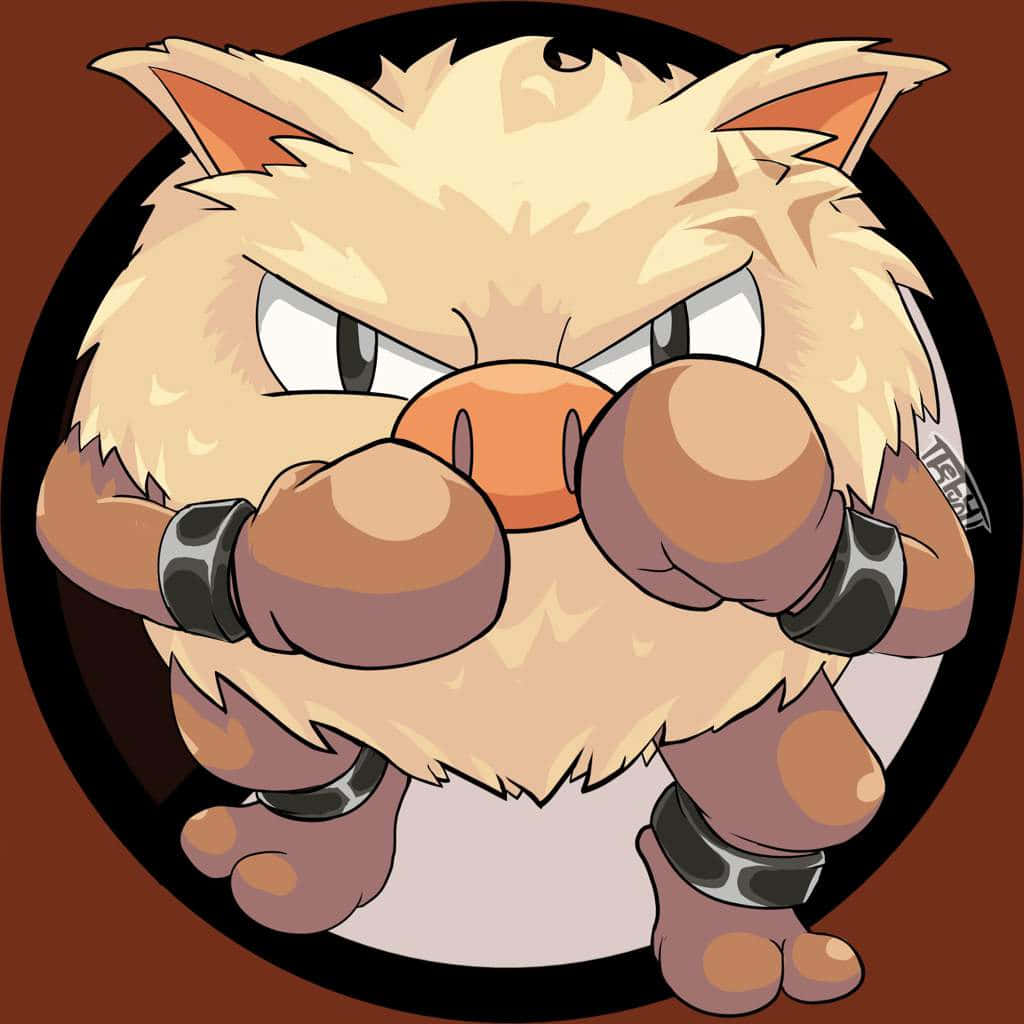 Primeape Pokémon in Gevegshouding Muurpapier