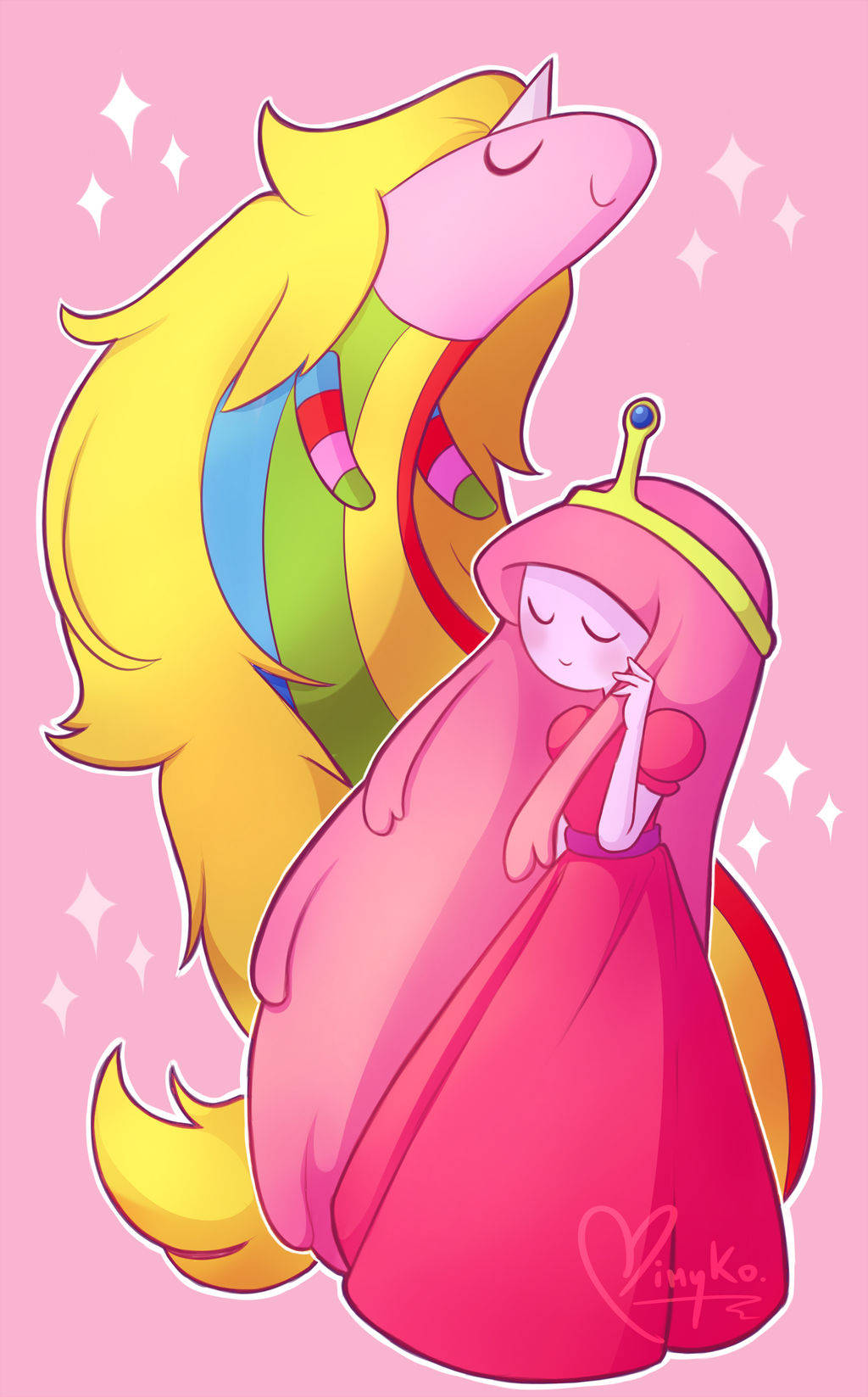 Princess Bubblegum en Lady Rainicorn Muurpapier