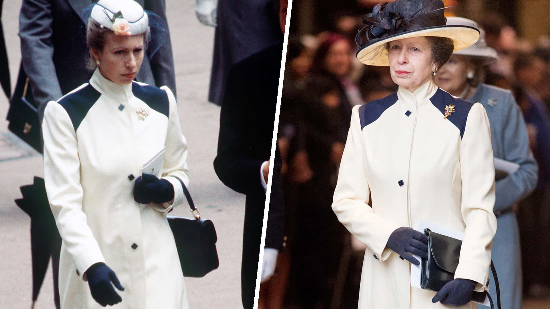 Prinses Anne dra weer room-en-vlootjas Muurpapier
