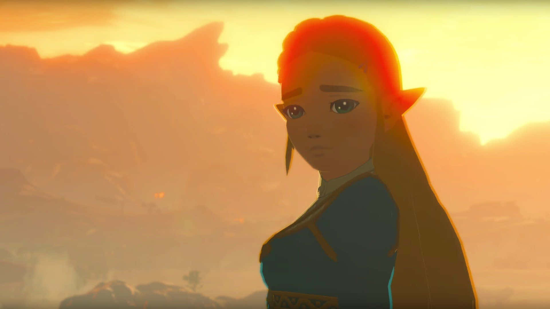 Prinses Zelda BOTW Hartseer Kyk Muurpapier