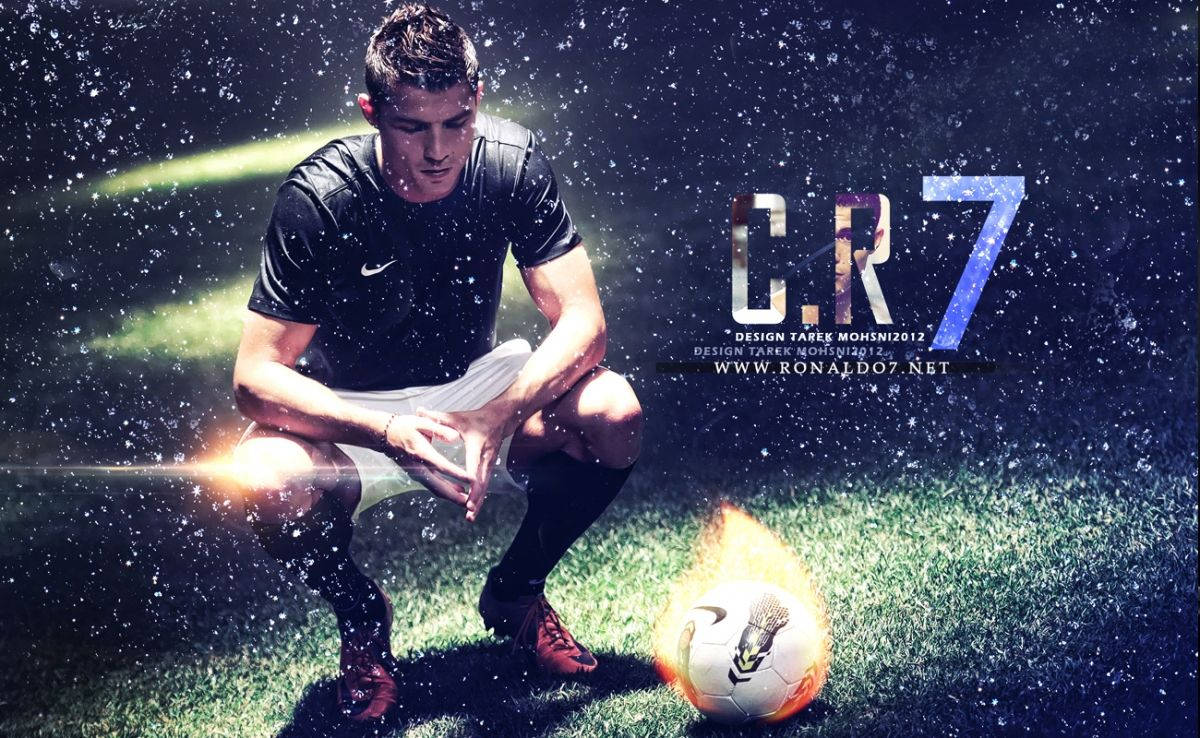 Cristiano Ronaldo Konsentrasie Kuns-agtergrond. — Cristiano Ronaldo Muurpapier