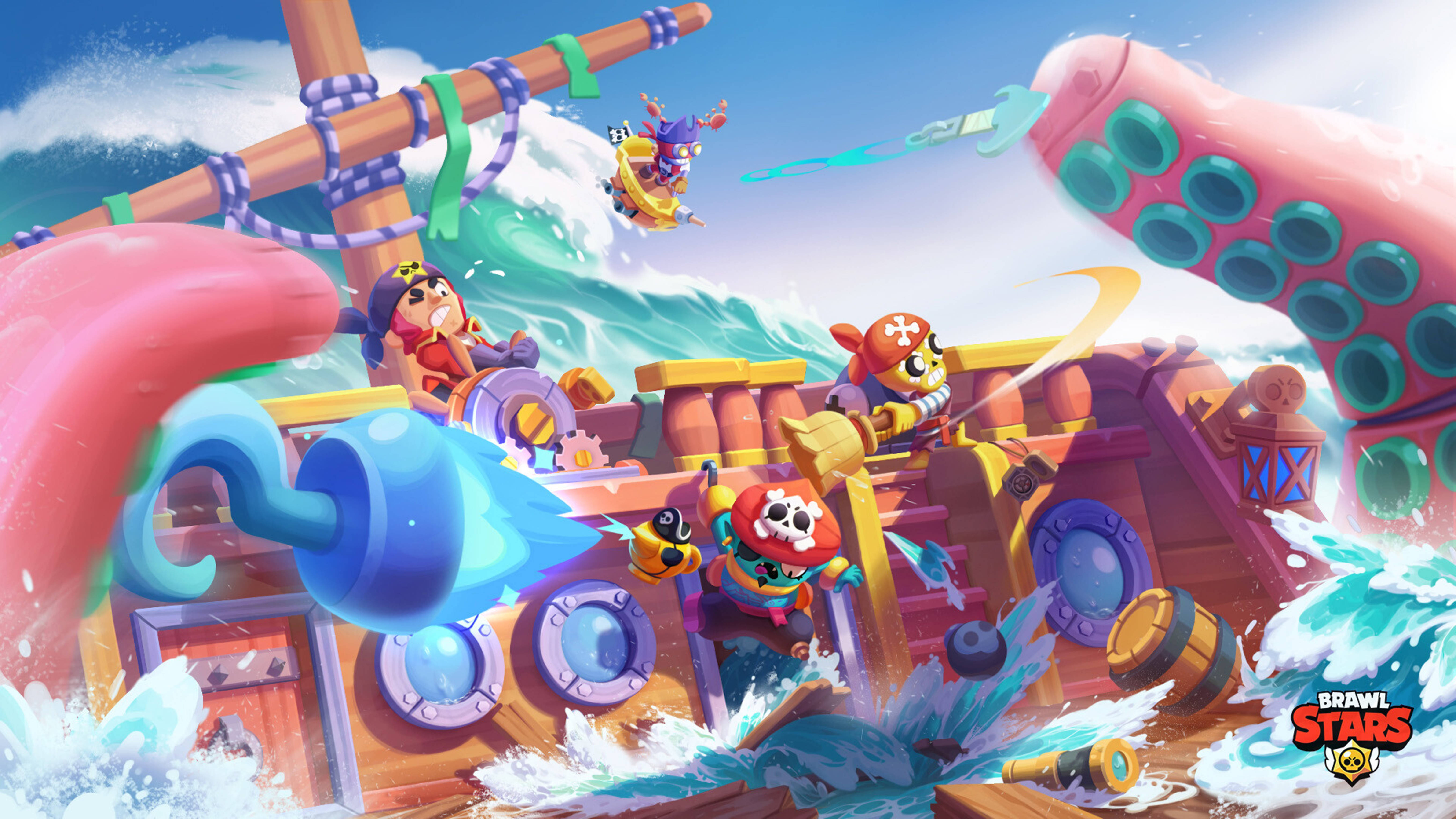 Promosionele Piraatkuns Brawl Stars 4K Muurpapier