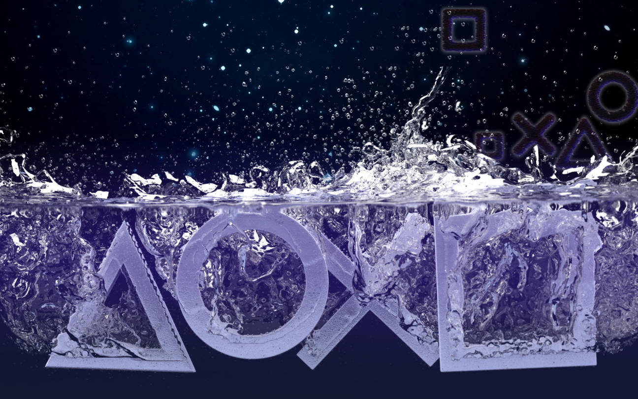 PS4-logo pers waterkuns Muurpapier
