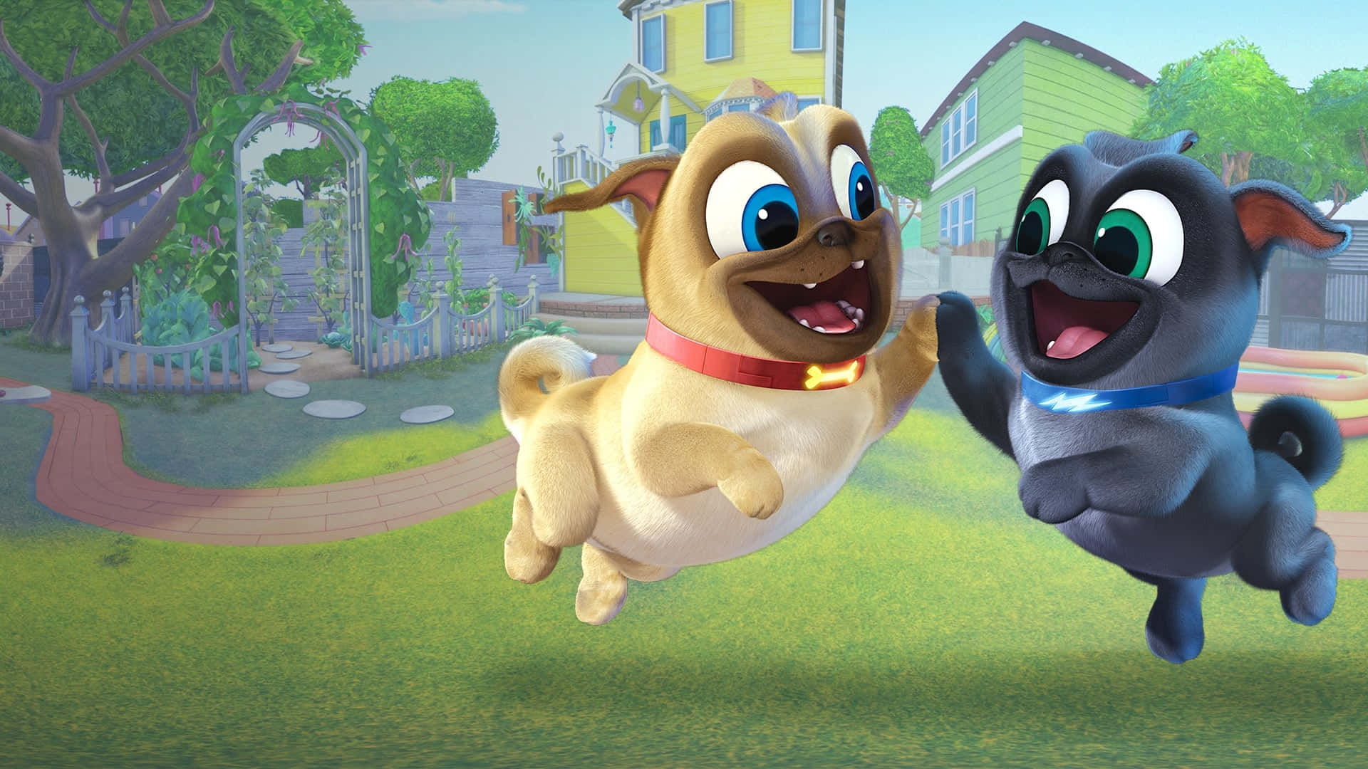 Puppy Dog Pals Hoog Vyf Muurpapier