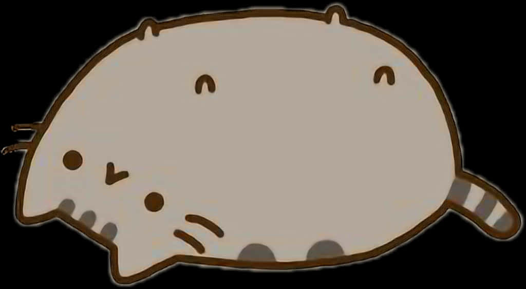 Pusheen Kat Lê Af Muurpapier