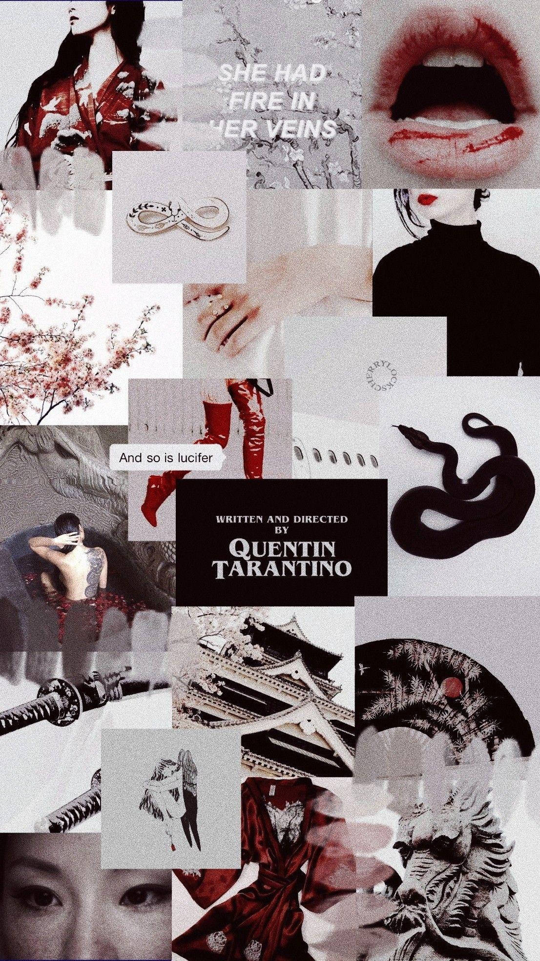 Quentin Tarantino Estetiese Collage Muurpapier