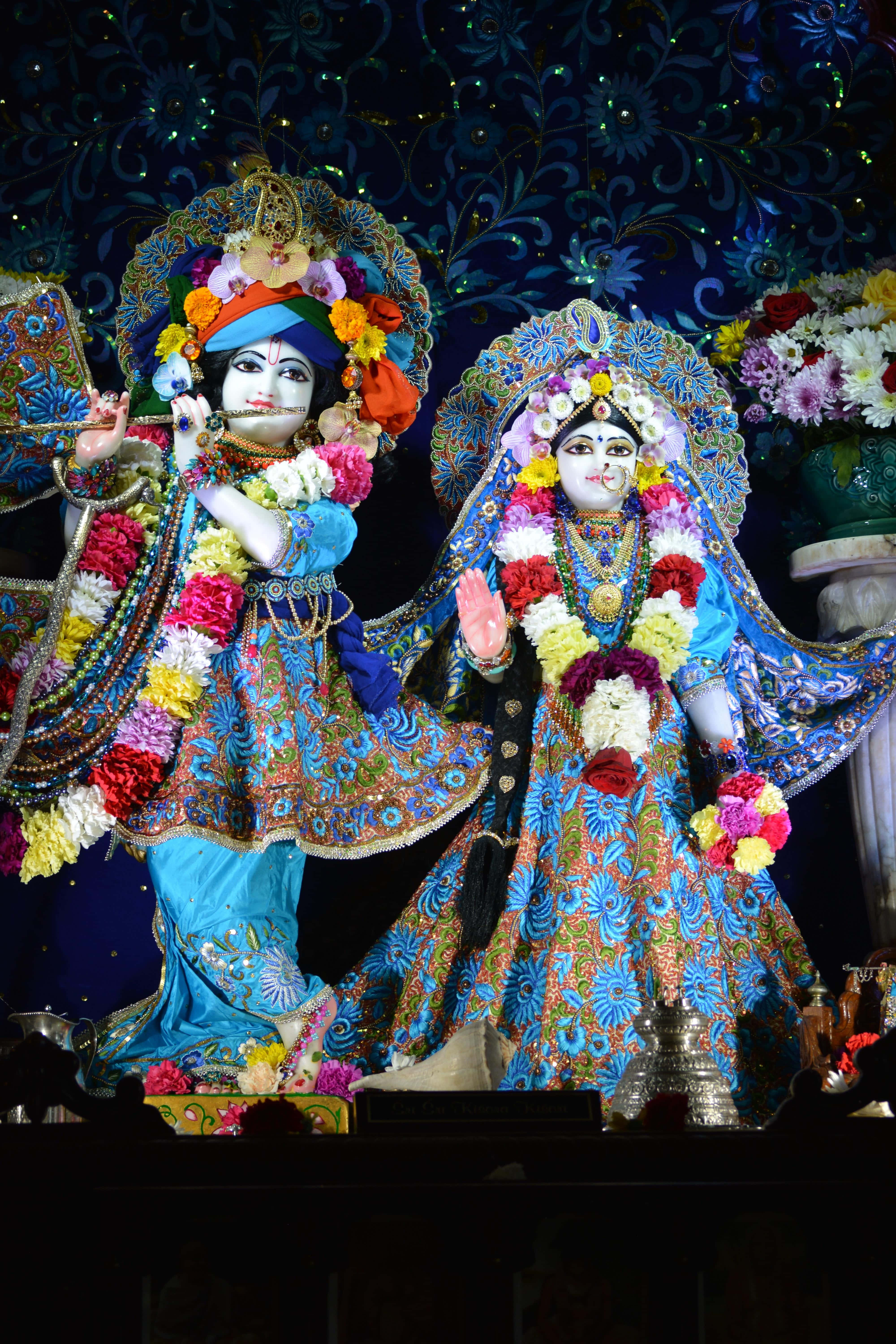 Radha Krishna Sterrehemel Prent Muurpapier