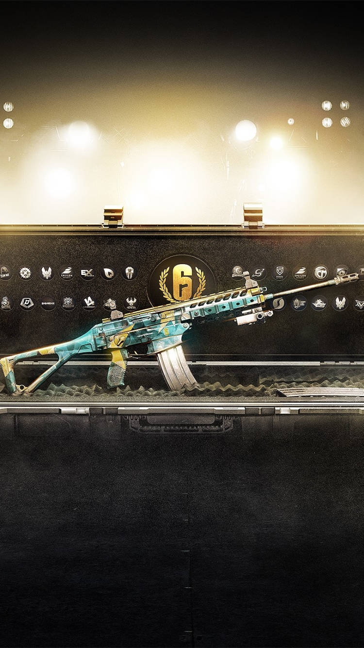 Rainbow Six Siege Blou Neweling Geweer iPhone Muurpapier