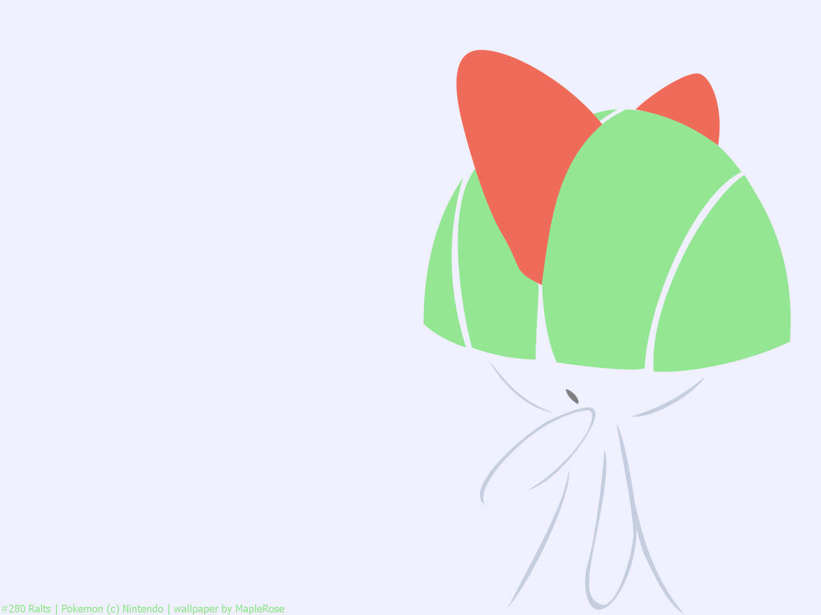 Ralts op Blouerige Wit Agtergrond Muurpapier
