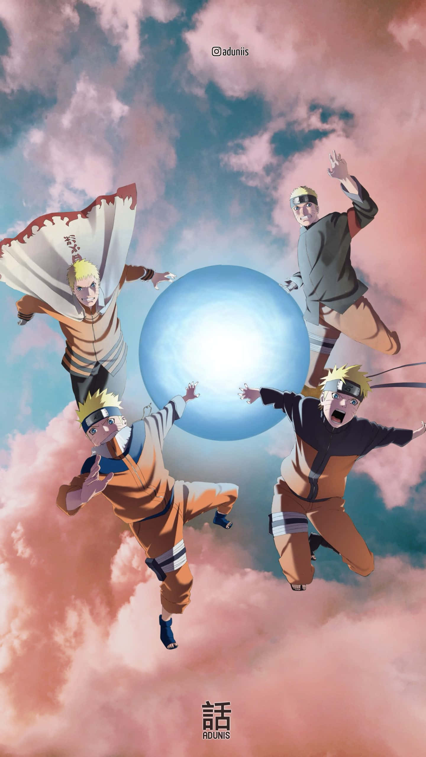 Rasengan Naruto Estetiese Foon Muurpapier