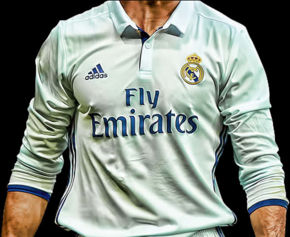 Real Madrid Speler in Wit Trui Muurpapier