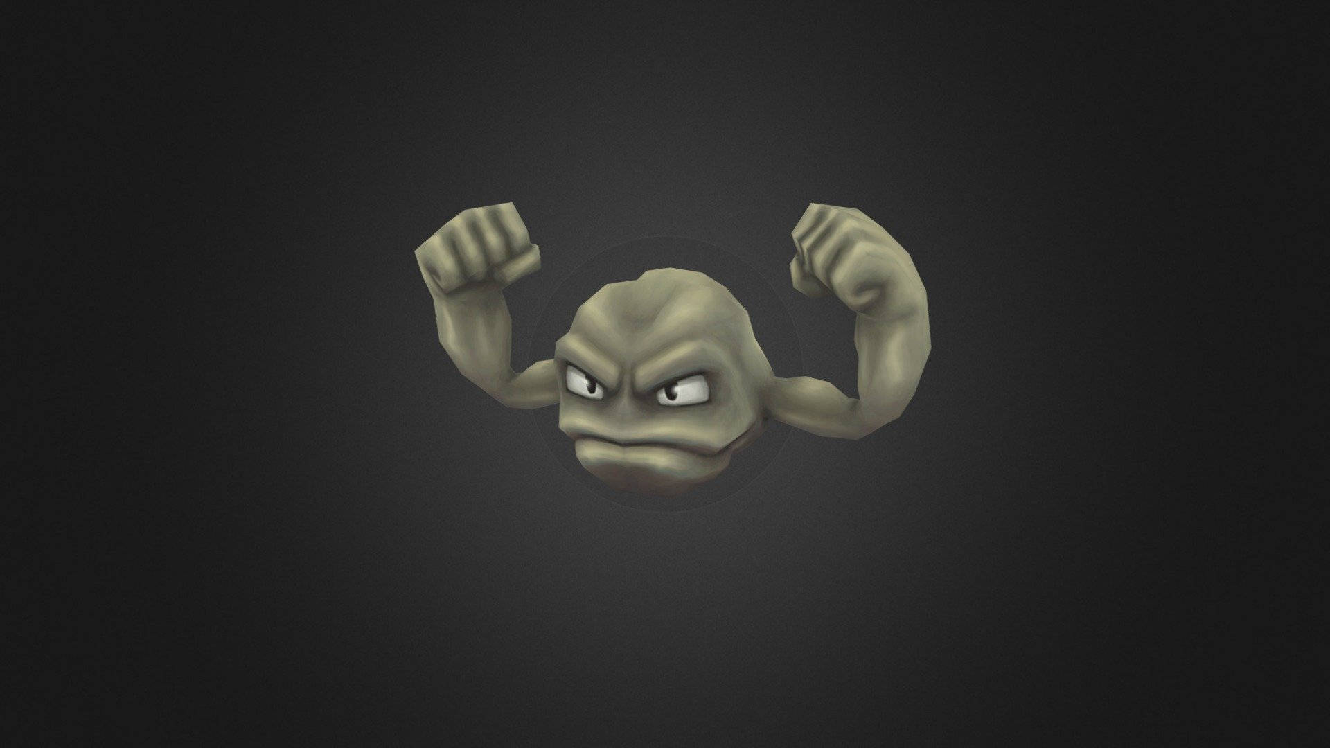 Realistiese Geodude met Swart Agtergrond Muurpapier