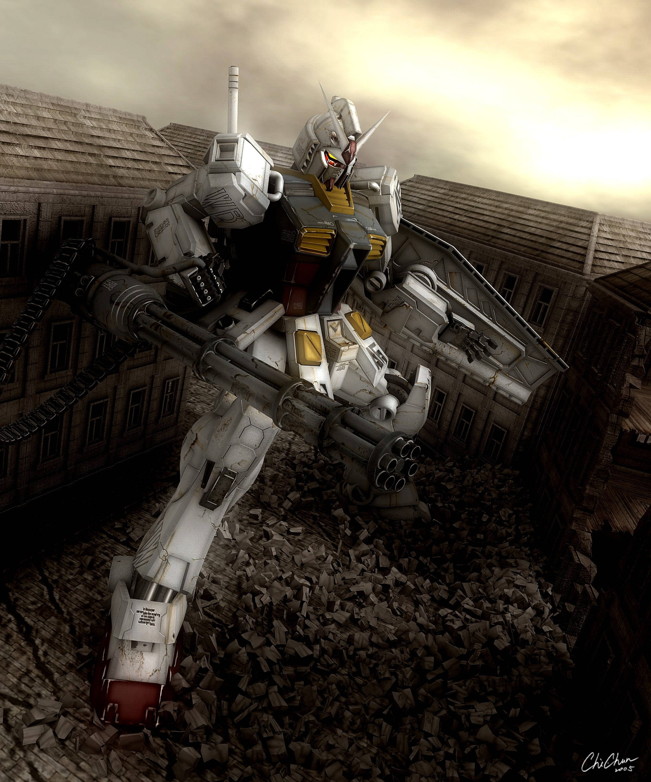 Realistiese Mobile Suit Gundam Muurpapier