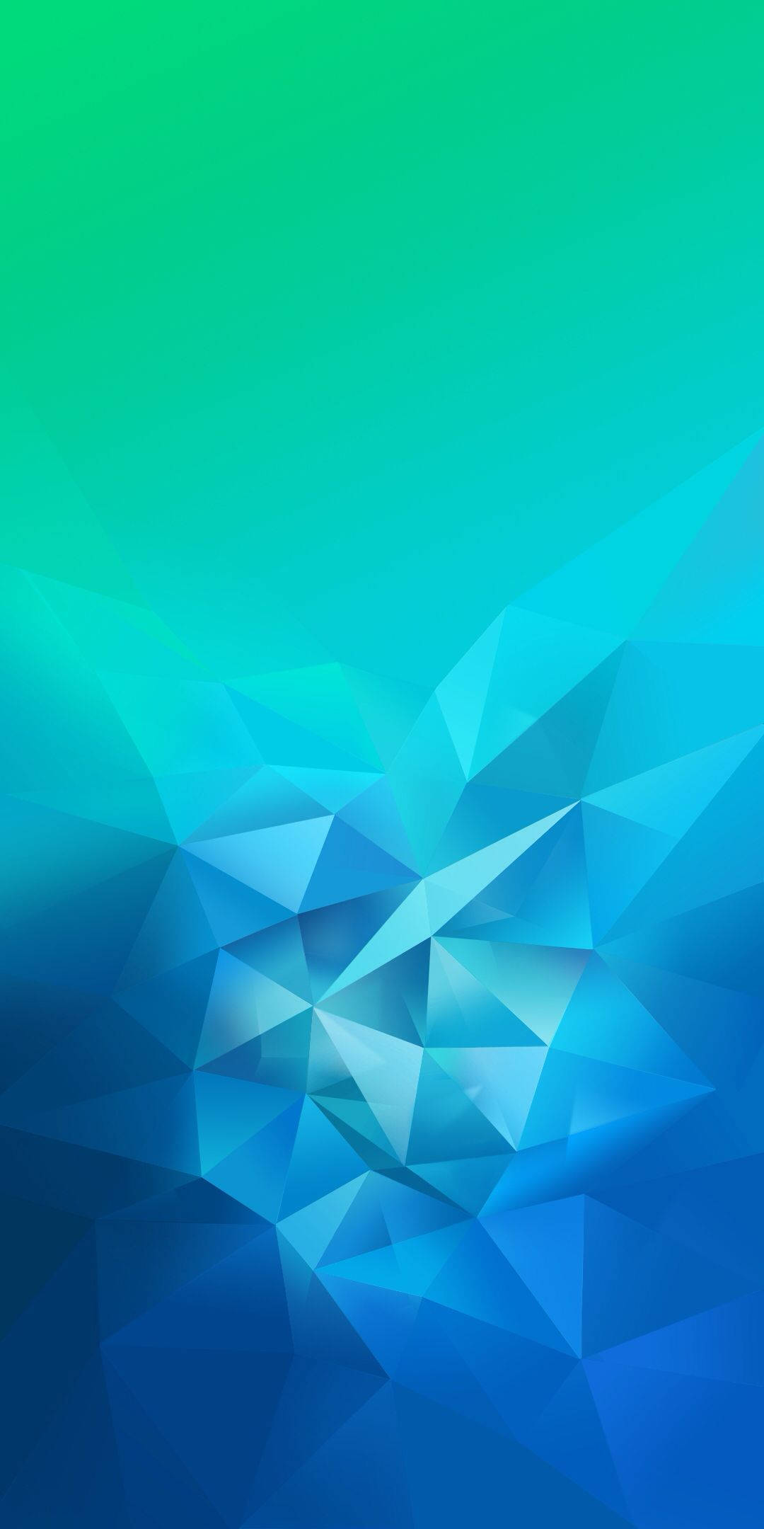 Realme Blou-Groen Veelhoeke Muurpapier