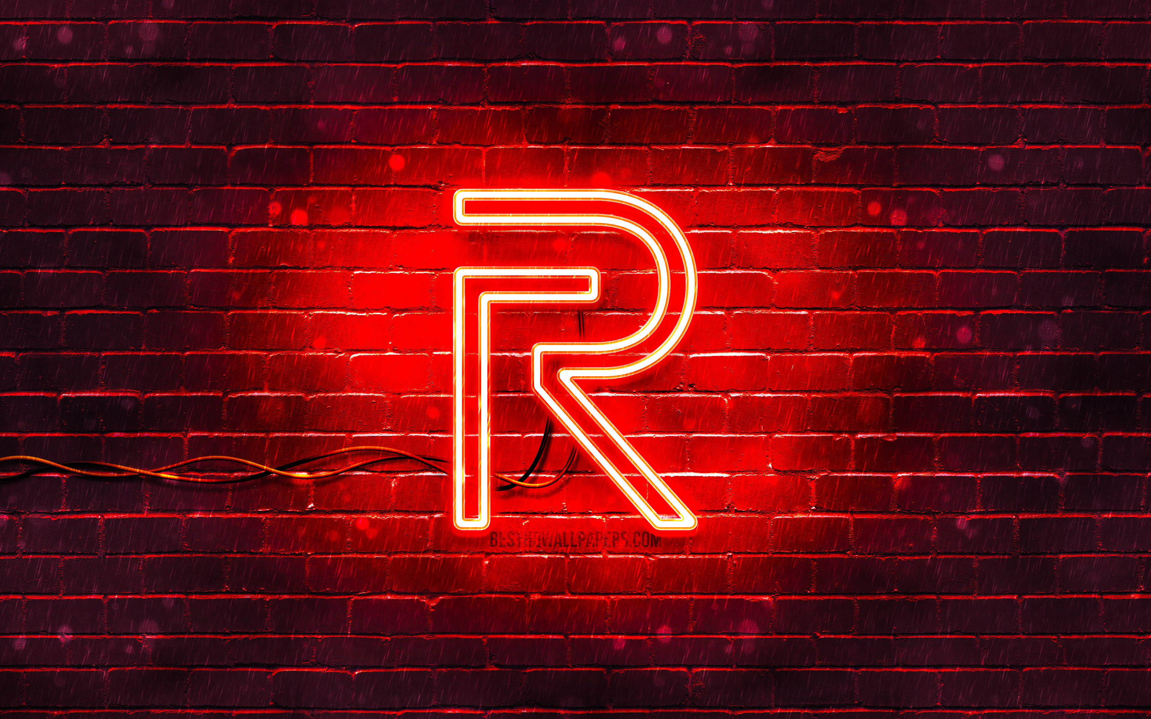 Realme-logo Neon-teken Rooi Muurpapier