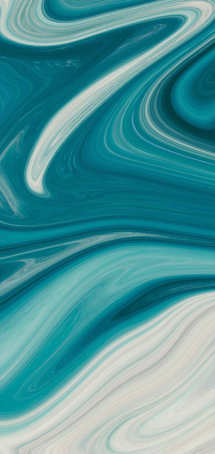 Realme Teal Swirls Muurpapier