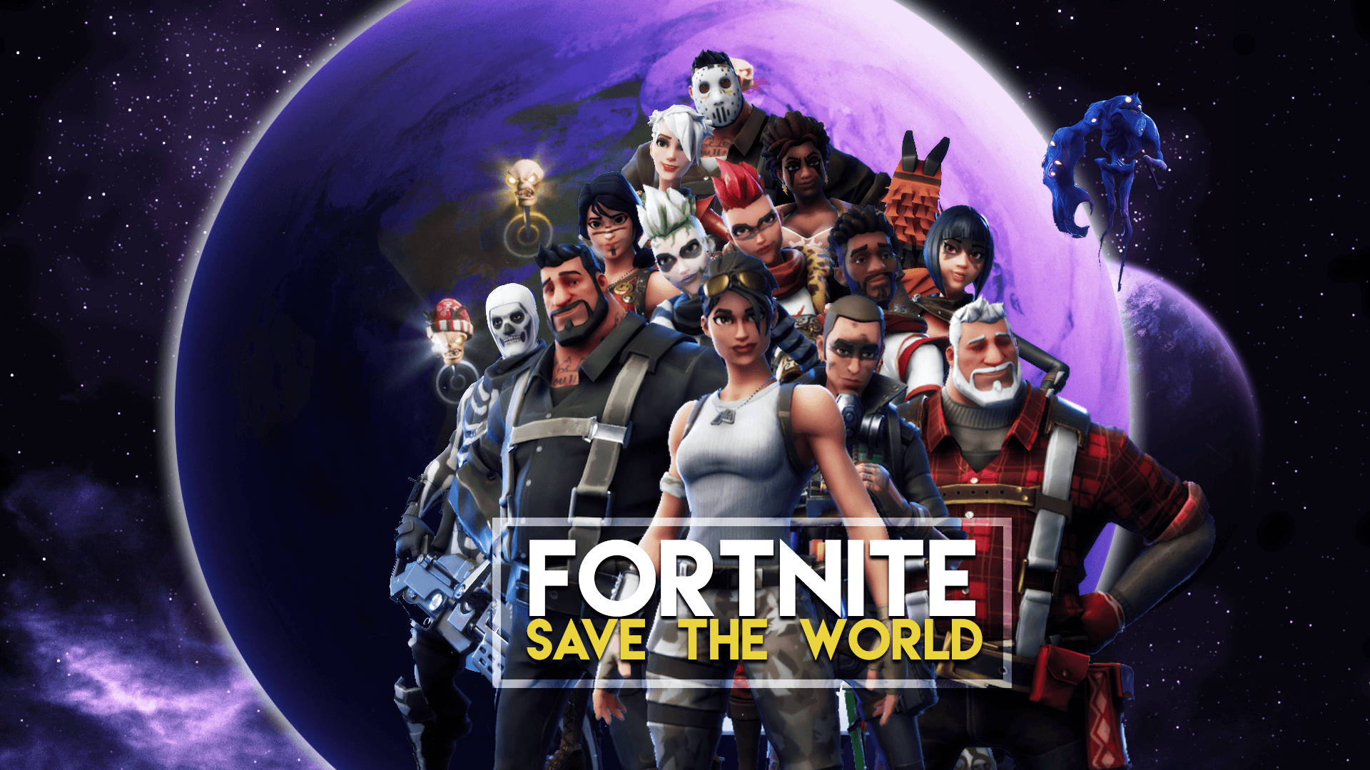 Red die wêreld in Fortnite Muurpapier