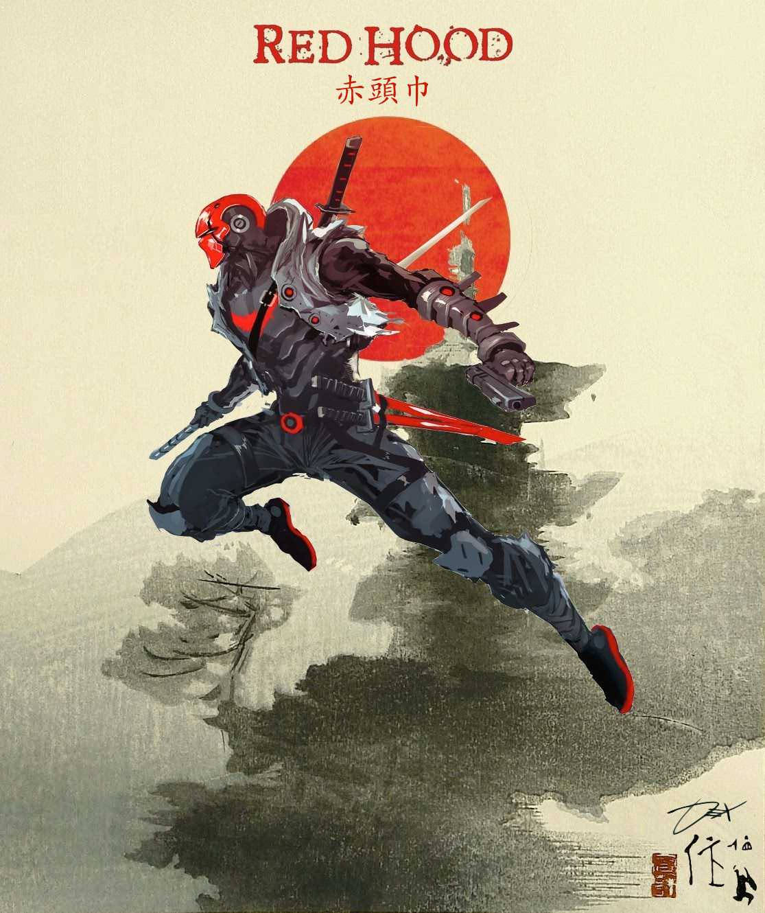 Red Hood Japannese Styl Muurpapier
