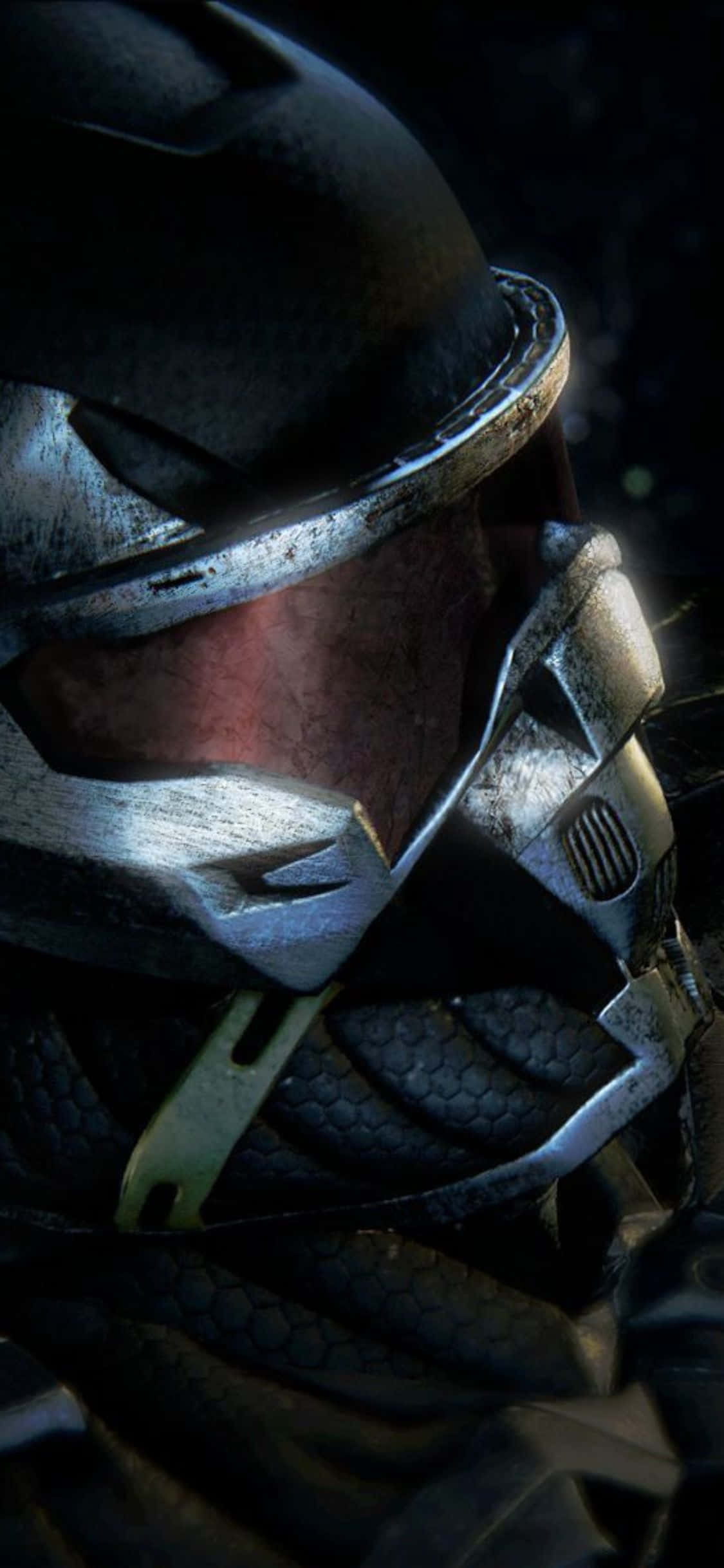 "Red Mensdom in Styl met die iPhone X en Crysis 3" Muurpapier