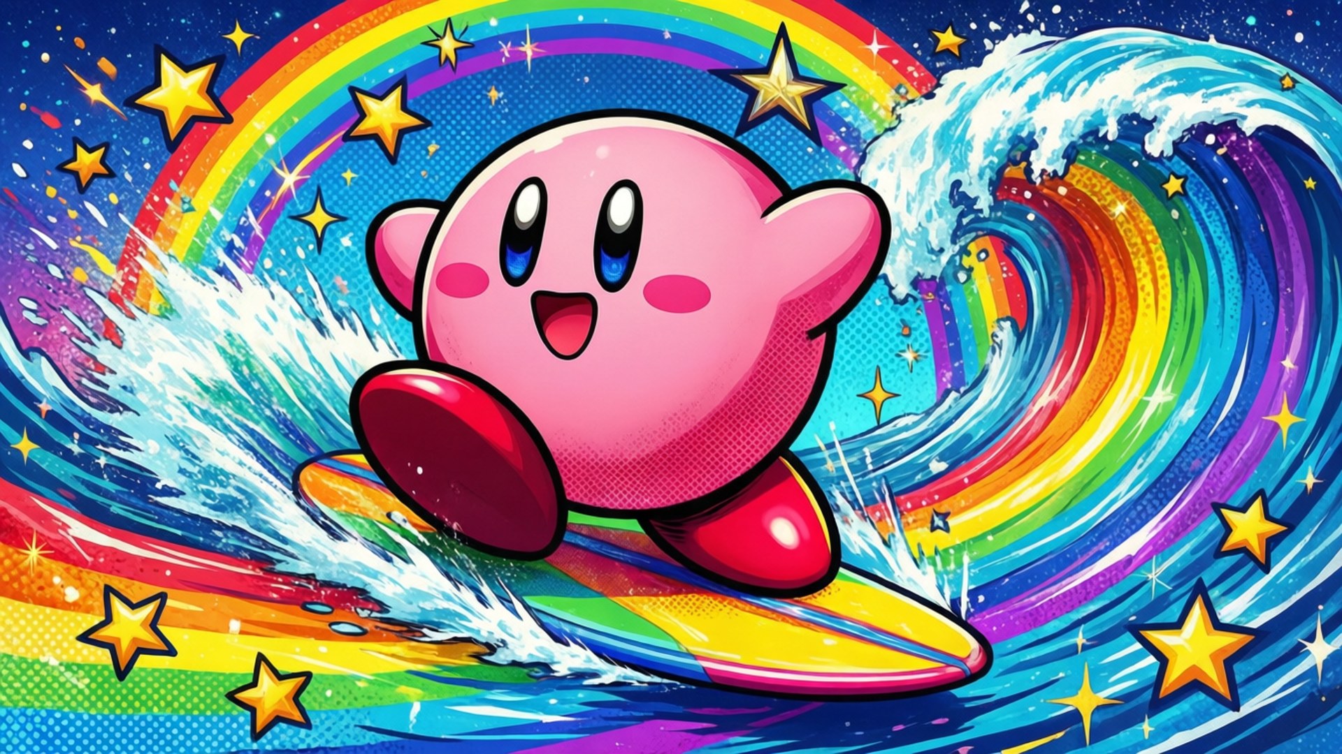 Reënboog Branderryer Kirby Muurpapier