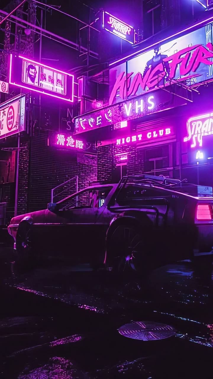 Retro Nagstad Cyberpunk 2077 iPhone Muurpapier