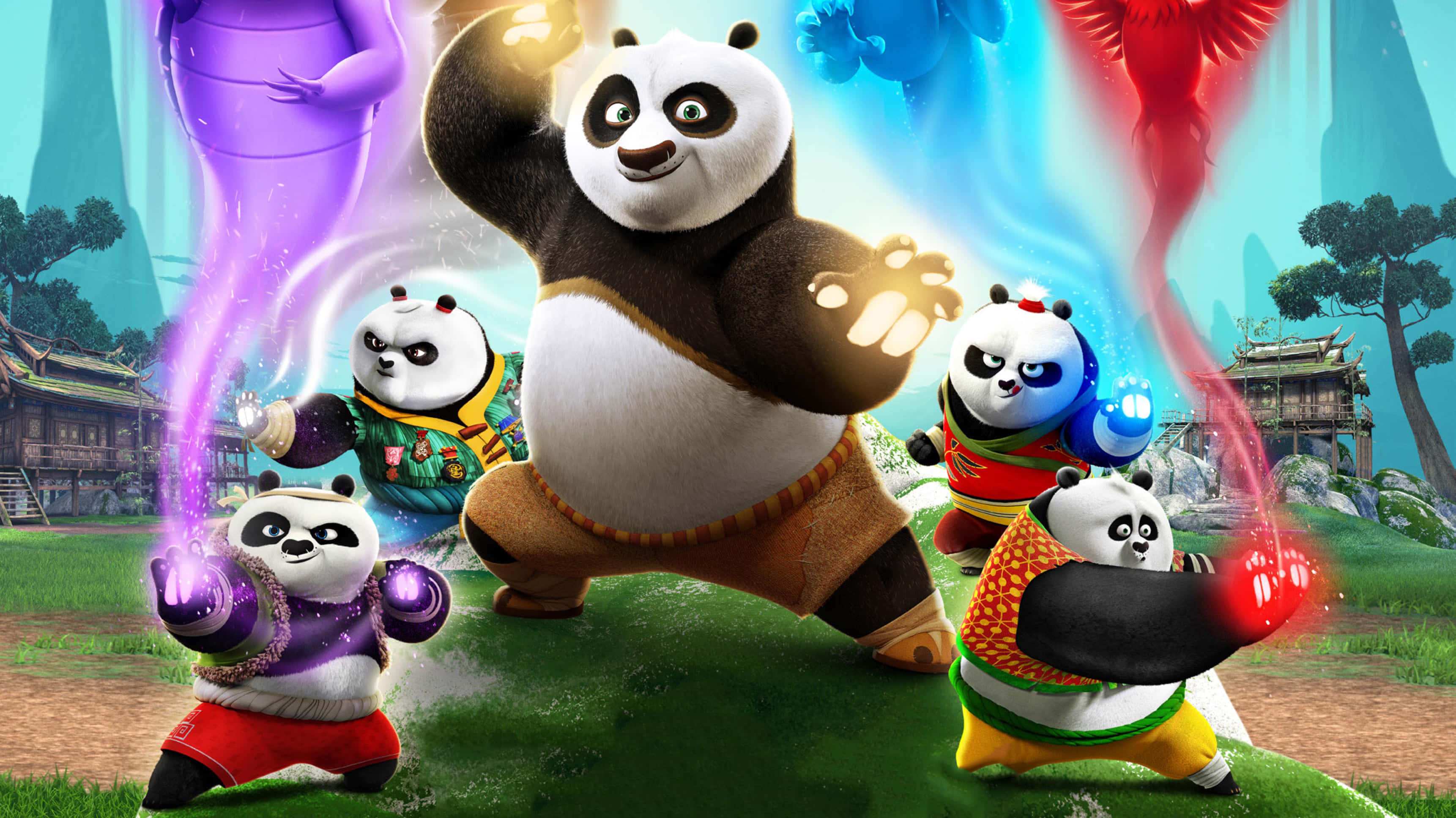 Reuse Panda Kung Fu Muurpapier
