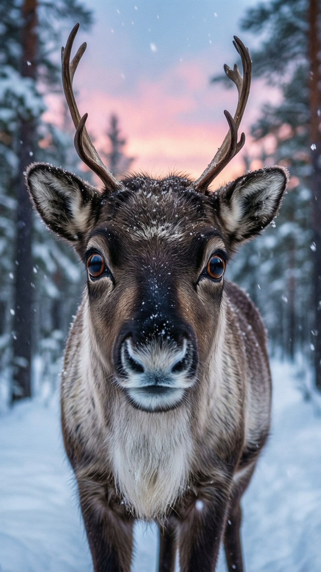 Ribbok in Sneeubos Muurpapier