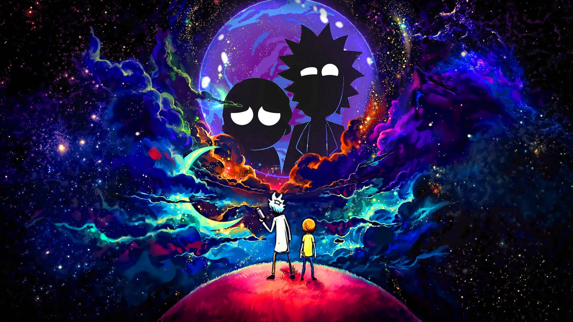 Rick en Morty Koepelsterrestelsel- Temaposter Muurpapier