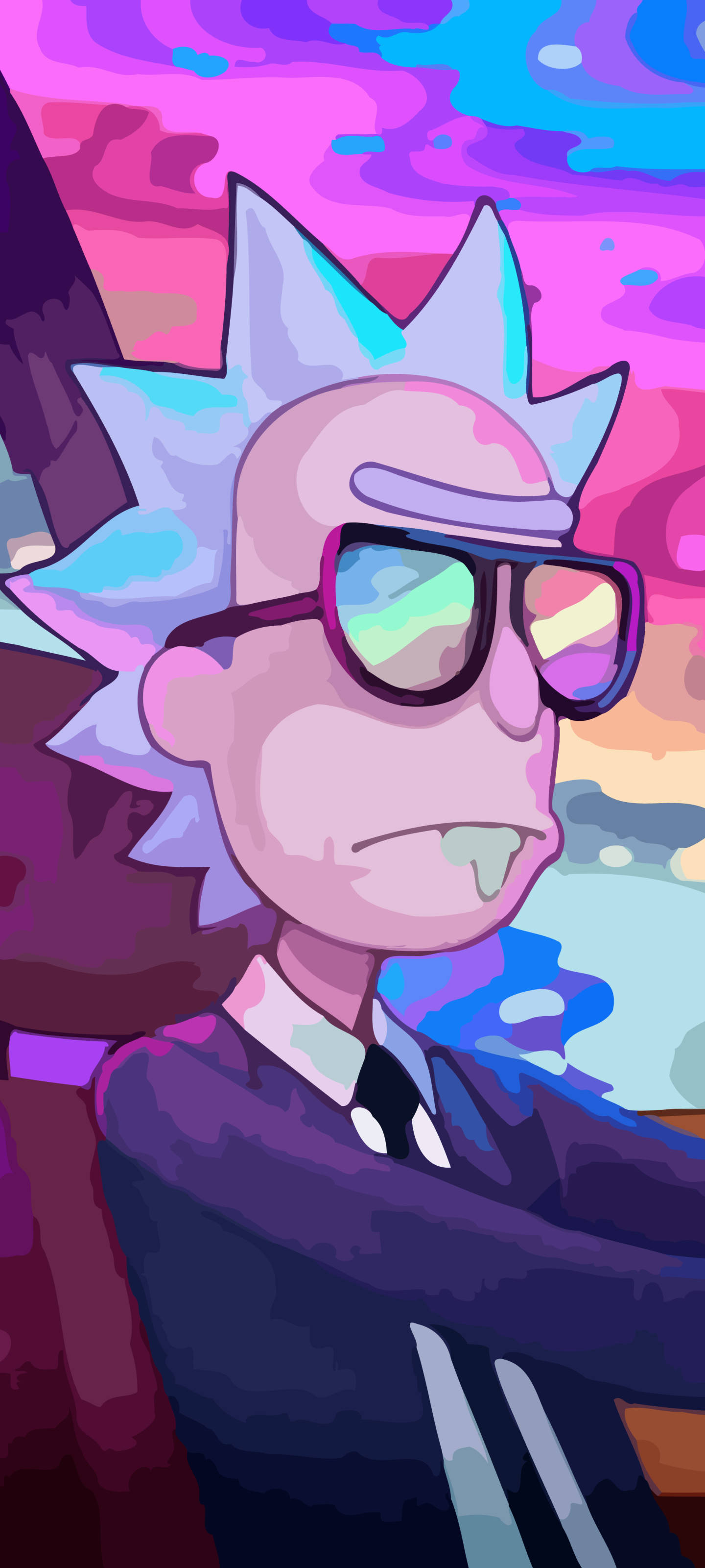 Rick Sanchez wat kwyl terwyl hy bestuur Muurpapier