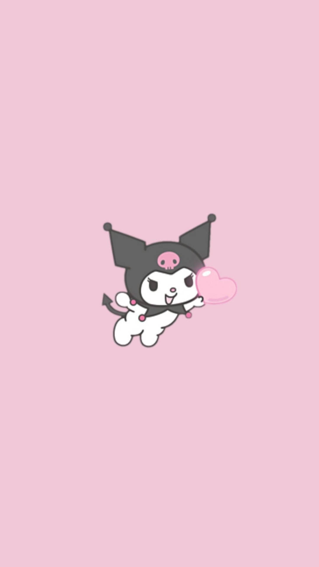 My Melody Kuromi wat 'n Hart Vashou — Sanrio GIF Muurpapier