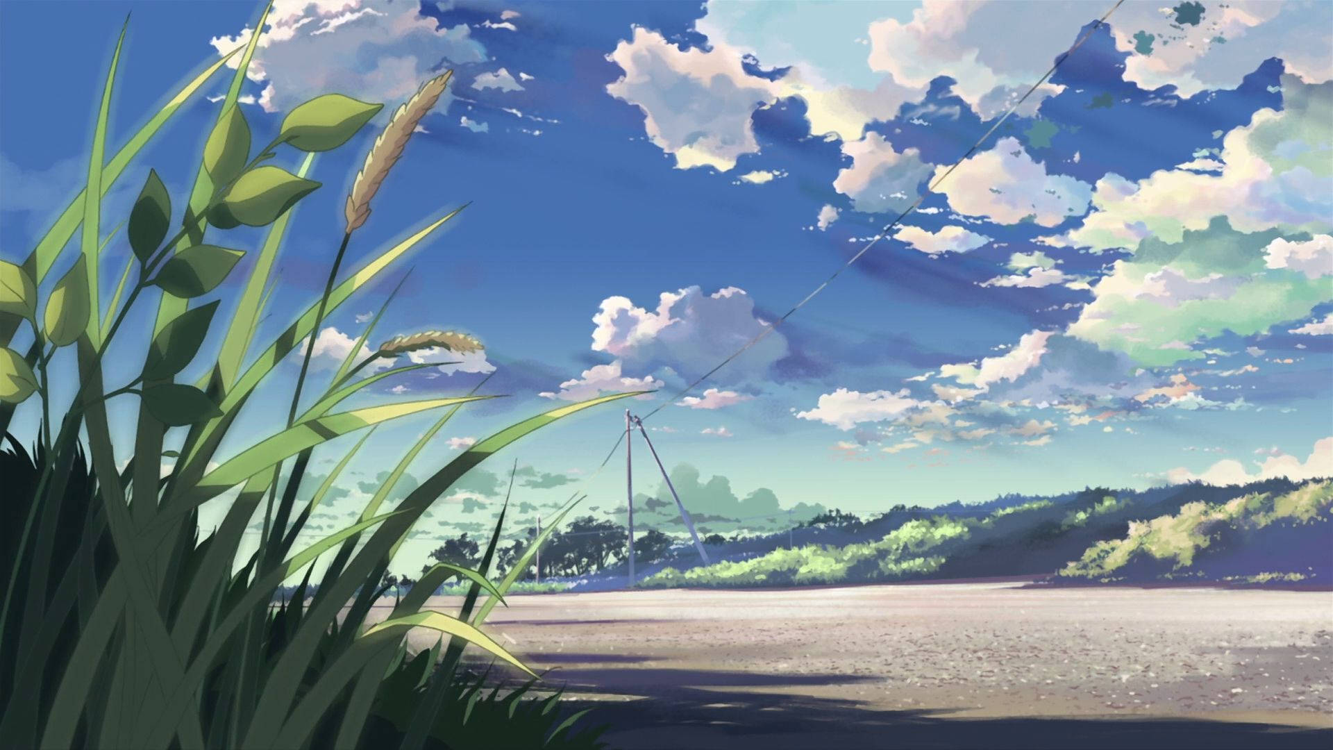 Rivier Anime Landskap Muurpapier