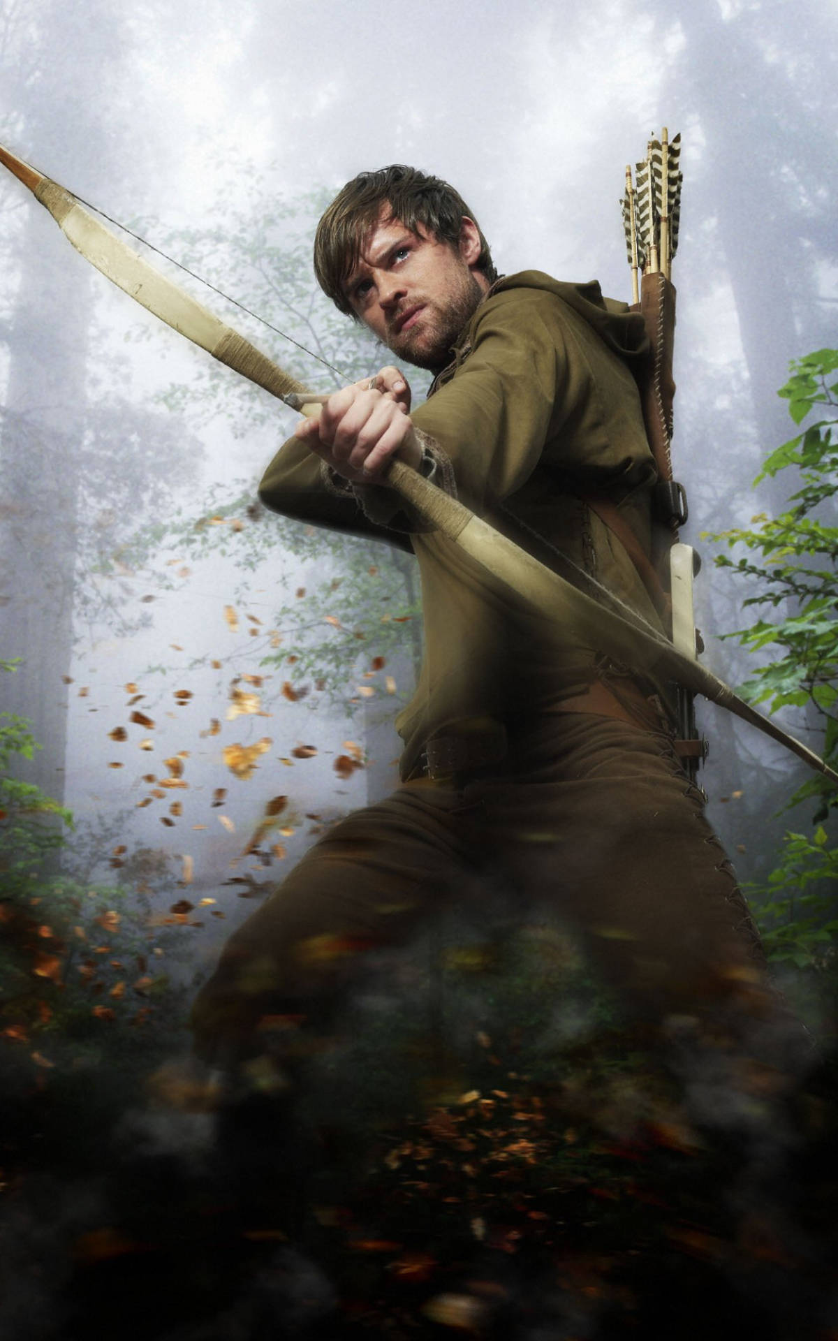 Robin Hood Poseer Met Boog Muurpapier