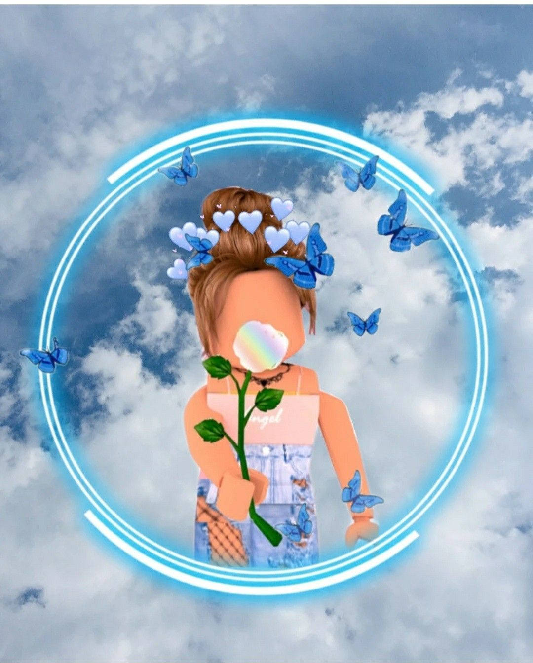Roblox Avatar Blou Muurpapier
